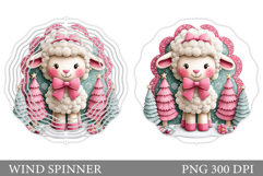 Christmas Lamb Wind Spinner. Christmas Wind Spinner Design Product Image 1