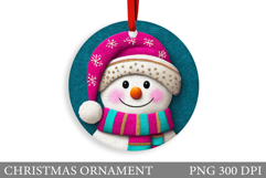 Snowman Christmas Ornament. Snowman Ornament Design Product Image 1