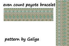 Green Gold Ethnic bracelet pattern for beading seed bead Product Image 1