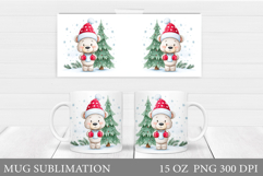Christmas Bear Mug Design. Christmas Mug Sublimation Product Image 1