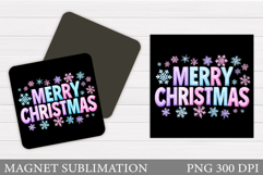Merry Christmas Magnet Design. Christmas Magnet Sublimation Product Image 1