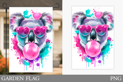 Cute Koala Garden Flag Design. Cute Koala Sublimation Product Image 1