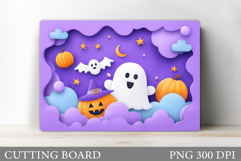 Cute Halloween Cutting Board. Cute Ghost Cutting Board Product Image 1