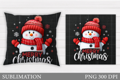 Christmas Snowman Pillow. Christmas Pillow Design Product Image 1