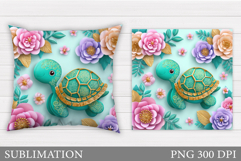 Turtle Pillow Sublimation. Turtle Sublimation Product Image 1