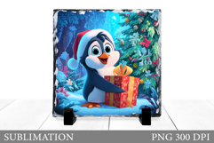 Cute Penguin Sublimation. Christmas Penguin Slate Design Product Image 1