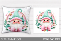Christmas Gnome Pillow Design. Christmas Pillow Sublimation Product Image 1