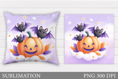 Halloween Bat Pillow Design. Halloween Sublimation Product Image 1