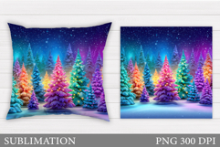 Christmas Tree Pillow Design. Winter Pillow Sublimation Product Image 1