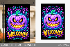 Halloween Garden Flag Design. Halloween Pumpkin Garden Flag Product Image 1