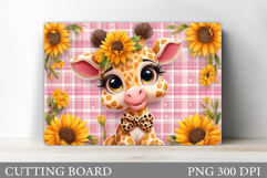 Giraffe Cutting Board Design. Giraffe Flowers Cutting Board Product Image 1