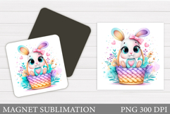 Cute Bunny Magnet Design. Cute Bunny Sublimation Product Image 1
