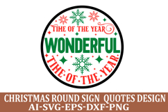 Farmhouse Christmas Round Sign SVG Design Christmas Round Product Image 1