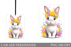 Cute Bunny Car Air Freshener Design. Cute Bunny Sublimation Product Image 1