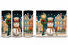 Cute Snowman Tumbler. Winter Tumbler Sublimation Product Image 2