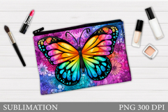 Butterflly Sublimation. Butterfly Makeup Bag Design Product Image 1