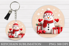 Christmas Snowman Keychain. Christmas Keychain Sublimation Product Image 1