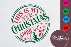 Farmhouse Christmas Round Sign SVG Design Product Image 1