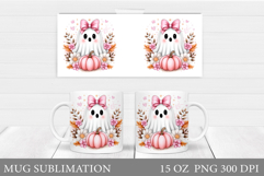 Ghost Mug Design. Cute Halloween Mug Sublimation Product Image 1
