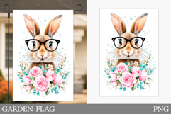Cute Bunny Garden Flag. Summer Garden Flag Design Product Image 1