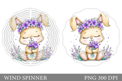 Cute Bunny Wind Spinner. Cute Bunny Sublimation Product Image 1