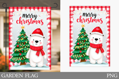 Polar Bear Garden Flag. Christmas Garden Flag Design Product Image 1