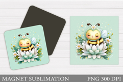 Cute Bee Magnet Design. Cute Bee Sublimation Product Image 1