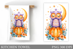 Halloween Owl Kitchen Towel. Halloween Kitchen Towel Design Product Image 1