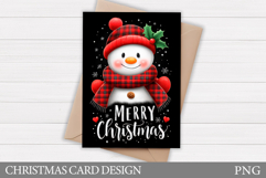Snowman Card Printable. Christmas Card Design Product Image 1