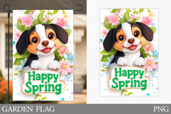 Spring Dog Garden Flag. Spring Garden Flag Sublimation Product Image 1