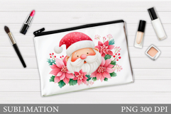 Santa Claus Cosmetics Bag. Christmas Makeup Bag Sublimation Product Image 1