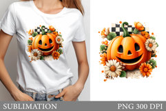 Halloween Pumpkin T-Shirt. Halloween Pumpkin Sublimation Product Image 1