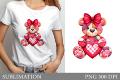 Valentines Bear Sublimation. Valentines Bear T-Shirt Design Product Image 1