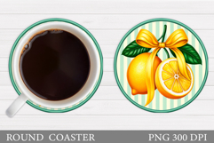 Lemons Coaster Design. Lemons Sublimation Product Image 1