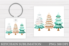 Christmas Tree Keychain. Christmas Keychain Sublimation Product Image 1