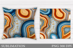 Abstract Pillow Sublimation. Agate Stone Pillow Design Product Image 1