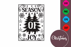 Farmhouse Christmas Round Sign SVG Design Product Image 1