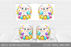 Lamb Easter Mug Sublimation. Easter Lamb Mug Design Product Image 1