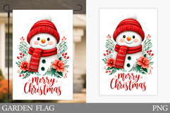 Cute Snowman Garden Flag. Christmas Garden Flag Design Product Image 1