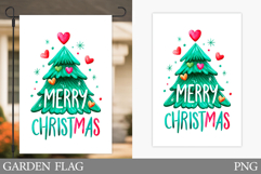 Merry Christmas Garden Flag. Christmas Garden Flag Design Product Image 1