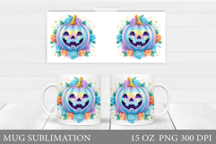 Iridescent Mug Sublimation. Halloween Pumpkin Mug Design Product Image 1