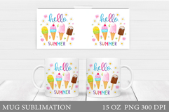 Summer Mug Sublimation. Ice Cream Mug Wrap Design Product Image 1