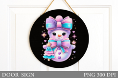 Cute Snowman Door Sign Design. Christmas Sublimation Product Image 1
