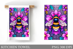 Bee Kitchen Towel Design. Bee Sublimation Product Image 1