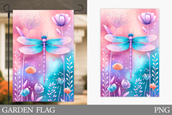 Dragonfly Garden Flag Design. Summer Garden Flag Sublimation Product Image 1