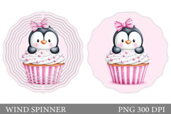 Cute Penguin Wind Spinner. Christmas Wind Spinner Design Product Image 1