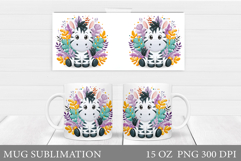 Zebra Mug Wrap Design. Zebra Mug Sublimation Product Image 1