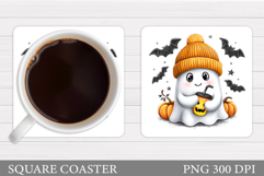 Halloween Ghost Teacher Coaster. Cute Ghost Coaster Design Product Image 1