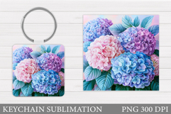 Flowers Keychain Design. Floral Keychain Sublimation Product Image 1