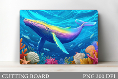 Whale Cutting Board Design. Cute Whale Sublimation Product Image 1